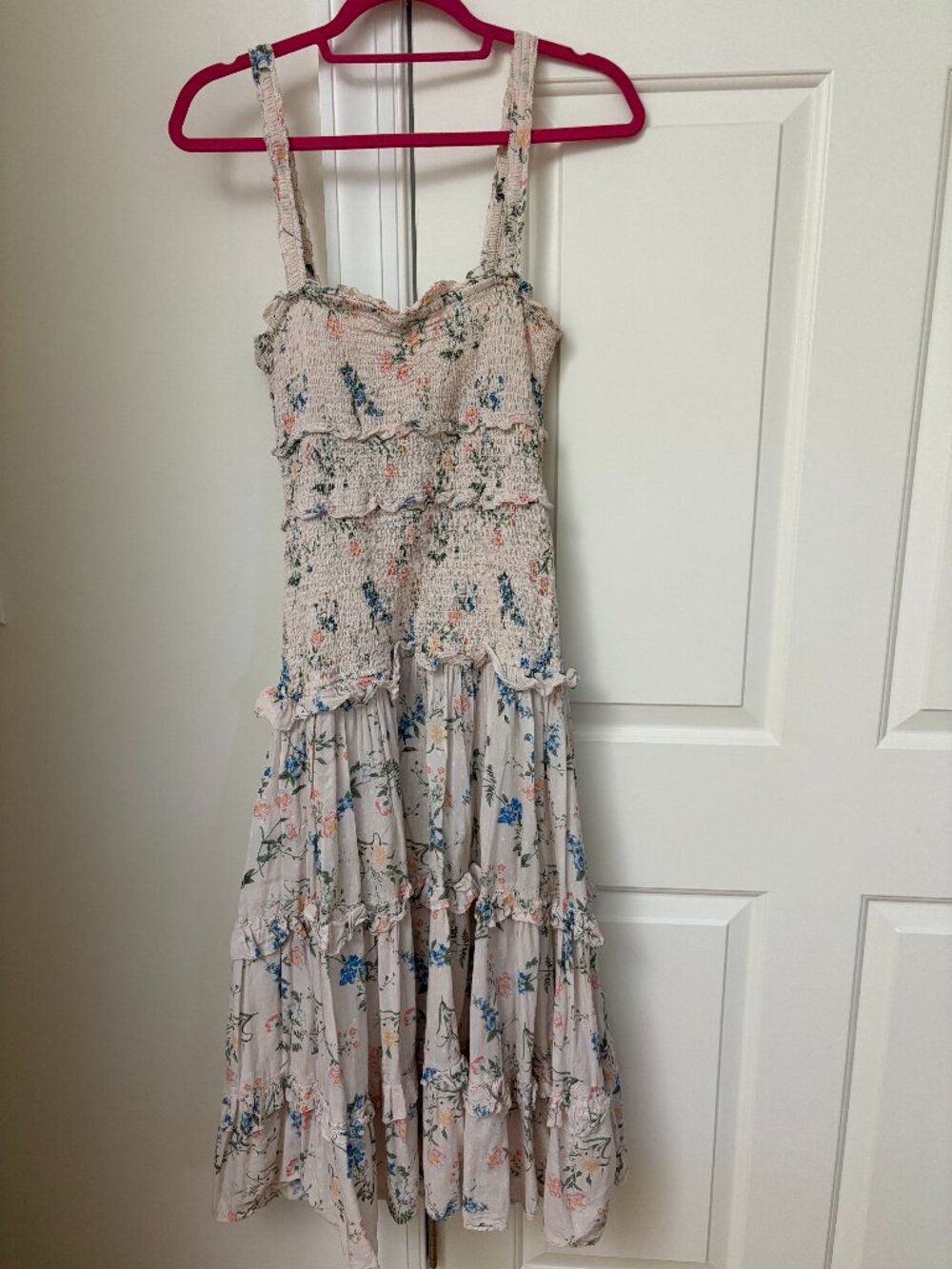 SAYLOR Floral Smocked Tiered Maxi Dress | Size S